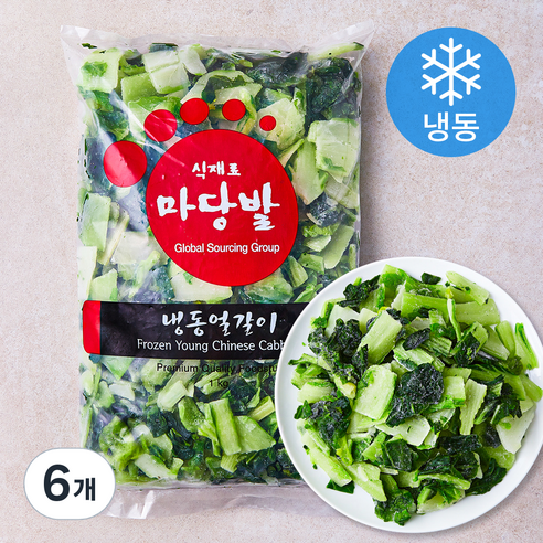 식재료마당발 중국산 얼갈이 (냉동), 1kg, 6개