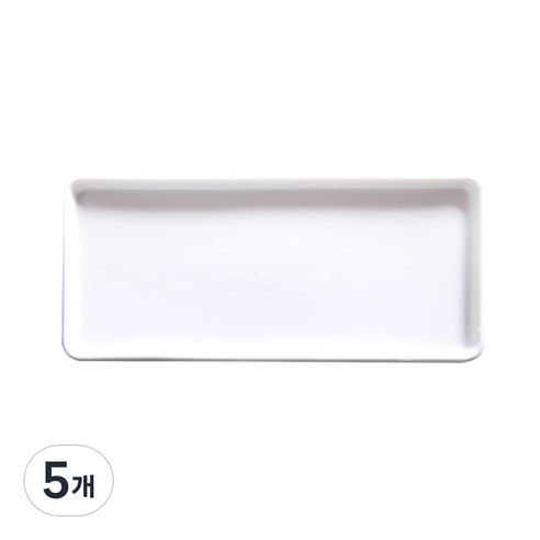 다용도 세라믹 사각 트레이 L, 화이트, 5개