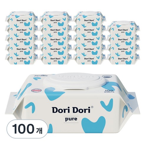 도리도리 퓨어 아기물티슈 캡형 40gsm, 35g, 100개입, 100개