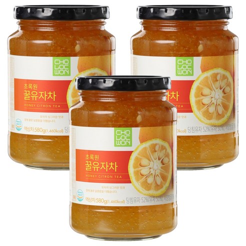 초록원 꿀유자차, 580g, 1개입, 3개
