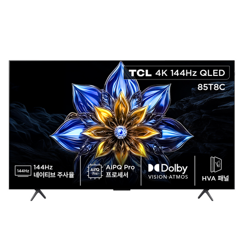 TCL 4K QLED Google TV, 214.8cm(85인치), 85T8C, 무타공 벽걸이형(추가비용발생), 방문설치