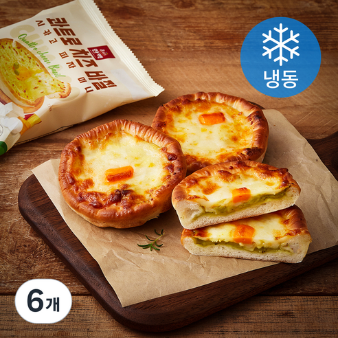 콰트로 치즈 바질 시카고 피자 미니 (냉동), 70g, 1개입, 6개