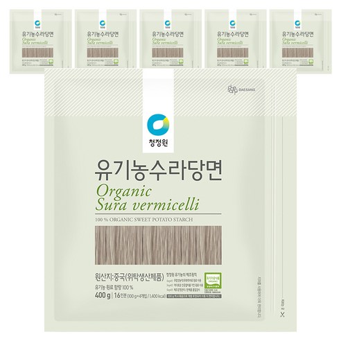 청정원 유기농 수라당면, 400g, 6개