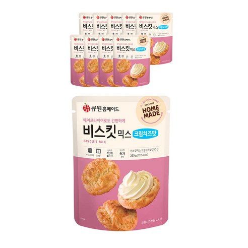 곰표쿠키믹스 큐원 홈메이드 비스킷 믹스 크림치즈맛, 2개, 250g Best Top5