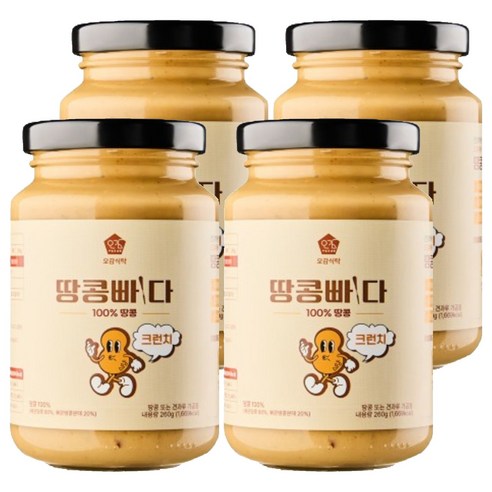 오감식탁 땅콩빠다 크런치 잼, 260g, 4개