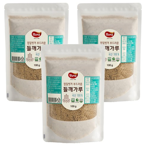 햇님마을 껍질벗겨 부드러운 국산 들깨가루, 100g, 3개