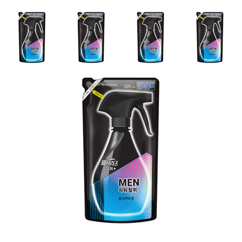 페브리즈 섬유탈취제 맨 쿨아쿠아향 리필, 320ml, 5개