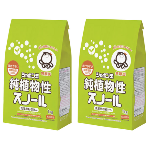 샤본다마 순식물성 세탁가루비누, 1kg, 2개