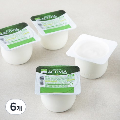 풀무원다논 액티비아 컵 플레인, 80g, 4개입, 6개