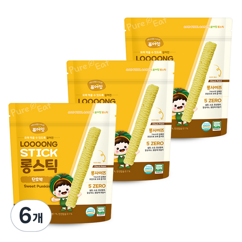 퓨어잇 롱스틱, 30g, 6개, 단호박