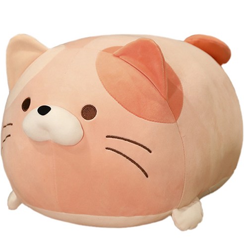 네이처타임즈 동글동글 고양이 인형, 핑크, 40cm