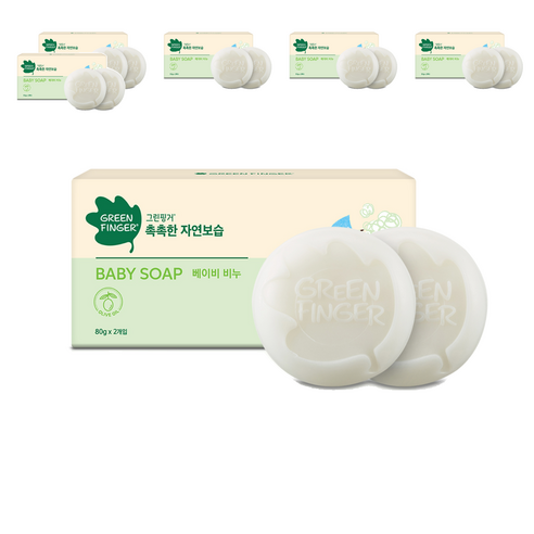 그린핑거 촉촉한 자연보습 베이비 비누, 80g, 12개