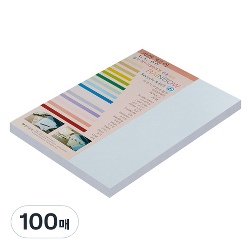 종이문화 친환경색지 레인보우카드 No.19 미스티블루, 100매