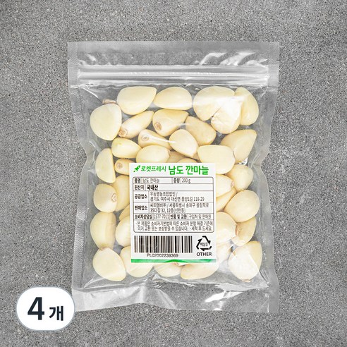 남도 깐마늘, 200g, 4개