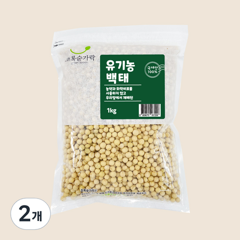 초록숟가락 유기농 백태, 1kg, 2개