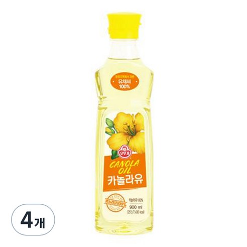 오뚜기 카놀라유, 900ml, 4개
