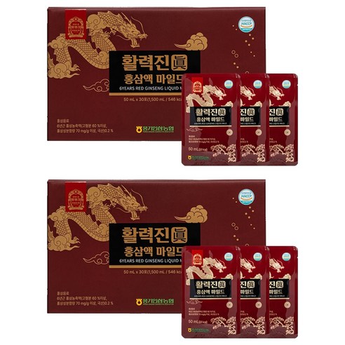 황풍정 풍기인삼농협 직영 활력진 홍삼액 마일드 30p, 2개, 1.5L