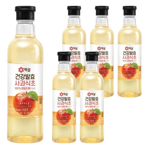 백설 건강 발효 사과식초, 500ml, 6개