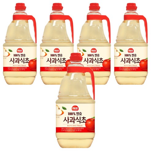 해표 사과식초, 1.8L, 5개