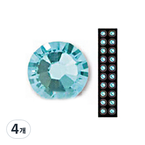 와사비네코 미미츠보 쥬얼리 귀지압패치 M 3.0mm 20p, 아쿠아마린, 4개