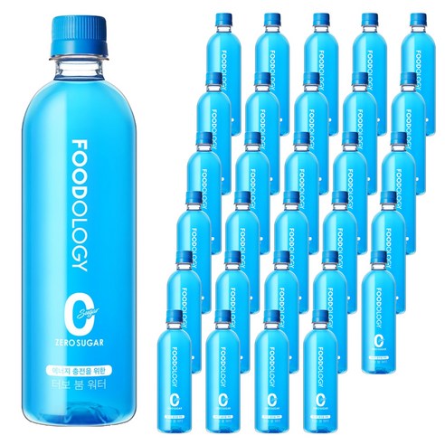 푸드올로지 터보 붐 워터 제로 슈가 음료, 500ml, 48개