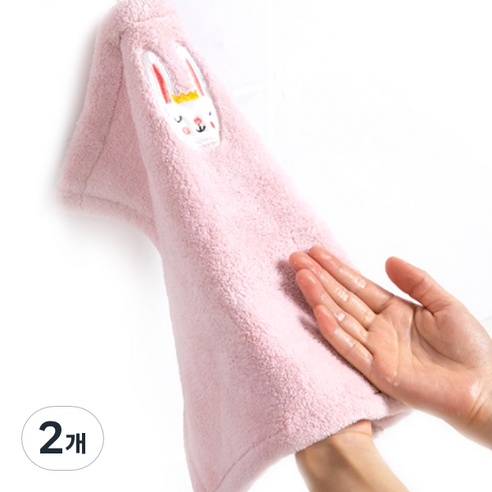 캐릭터 주방용 핸드타올 다용도 행주 핑크, 2개