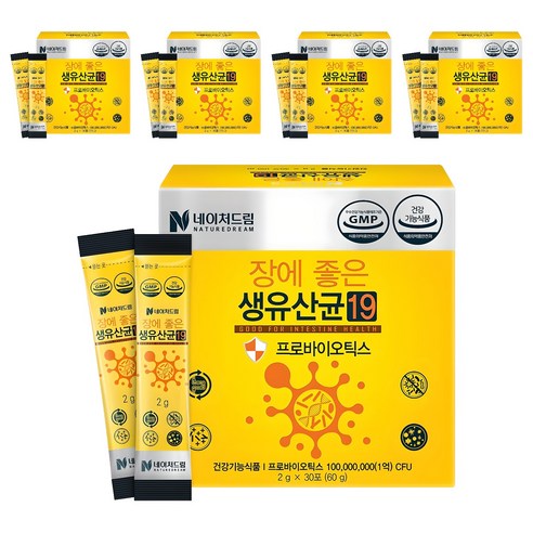 네이처드림 장에좋은 생유산균19 30p, 60g, 5개