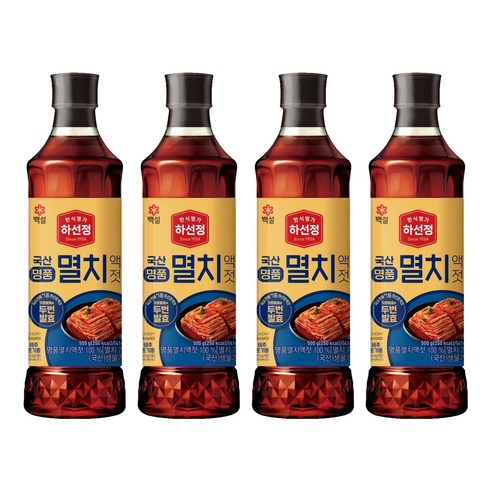 하선정 국산 명품 멸치액젓, 500g, 4개