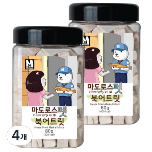 마도로스펫 반려동물 동결건조간식, 북어, 80g, 4개