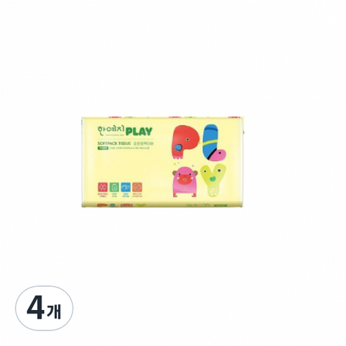 한예지 PLAY 뽑아쓰는 펄프 팝업 티슈 200매, 9개입, 4개