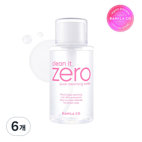 바닐라코 클린잇제로 퓨어 클렌징워터 내수, 310ml, 6개