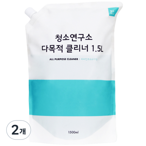 청소연구소 다목적 클리너 리필, 2개, 1.5L