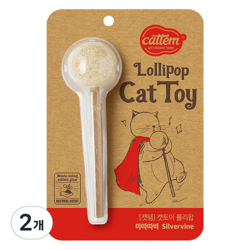 캣템 고양이 롤리팝 장난감 3.5 x 13 cm, 롤리팝 마따따비, 2개