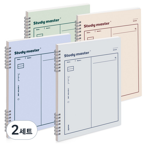 뮤니드 It spring 파스텔 2분할 라인 수학노트 컬러 4종 세트, Soft Beige + Grey + Sky Blue + Green tea, 2세트