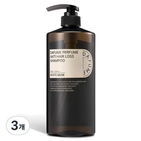 다퓸 바이 코코도르 프리미엄 샴푸 화이트머스크, 1000ml, 3개
