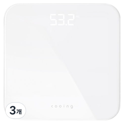 쿠잉전자 디지털 LED 체중계, BDS-260WH, 화이트, 3개