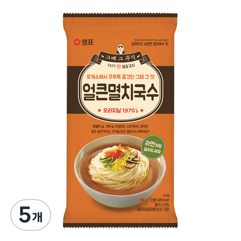 샘표 얼큰멸치국수, 101g, 5개