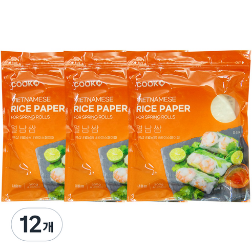 쿡샵 월남쌈 라이스페이퍼 원형, 300g, 12개