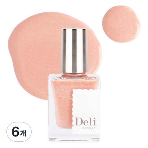 델리뷰티 딥시럽 루어인무드 네일컬러 글리터, MG11 글램펄 시나몬, 10ml, 6개