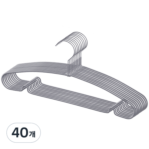 코멧 코팅 논슬립 옷걸이, 그레이, 40개