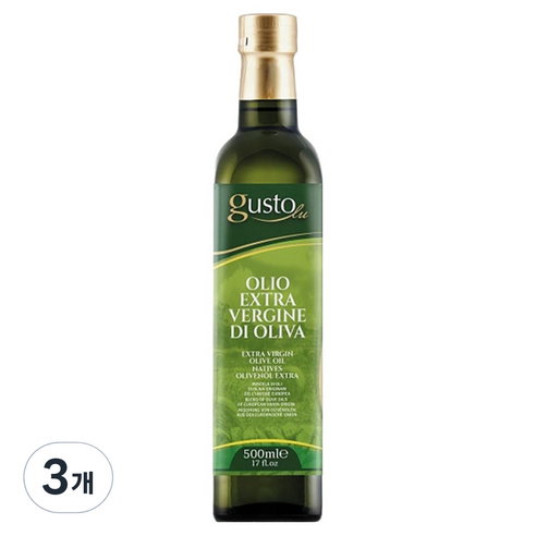 구스토루 엑스트라 버진 올리브 오일, 3개, 500ml