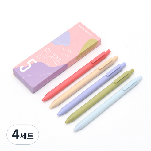 카코 퓨어 에디션 모란디 젤펜 Ver 2 5종 세트 0.5mm, 혼합색상, 4세트