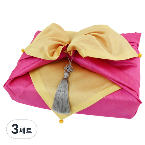 해피툴 방울 겹보자기 M + 그레이 노리개 + 지끈 랜덤 발송, 진핑크, 3세트