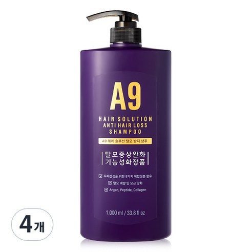 에이나인 대용량 헤어솔루션 샴푸, 4개, 1000ml