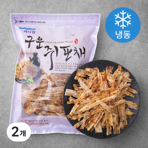 바다원 구운 쥐포채 (냉동), 500g, 2개