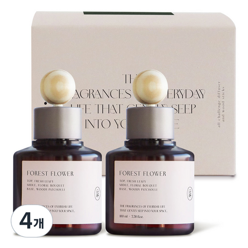 올챌린지 디퓨저, 포레스트플라워, 100ml, 4개