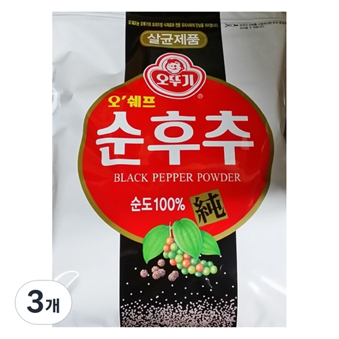 오뚜기 오쉐프 순후추, 200g, 3개