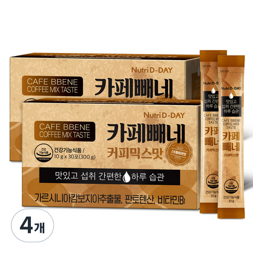 뉴트리디데이 다이어트 카페빼네 커피믹스맛 30포, 300g, 4개