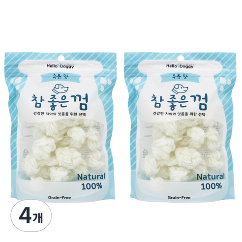 헬로도기 강아지 참좋은껌 실타래 우유껌 M 10p, 우유맛, 150g, 4개
