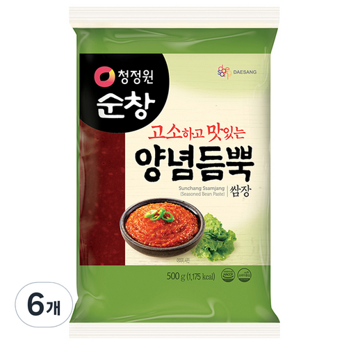 청정원 순창 양념듬뿍 쌈장 비닐, 500g, 6개